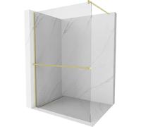 Mexen Kioto+ mampara de ducha con estante Walk-in 135 x 200 cm, transparente, oro cepillado - 800-135-121-55-00 37028 5905315247001
