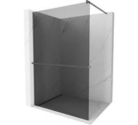 Mexen Kioto+ mampara de ducha con estante Walk-in 140 x 200 cm, grafito, gris metalizado cepillado - 800-140-121-66-40 37984 5905315249029