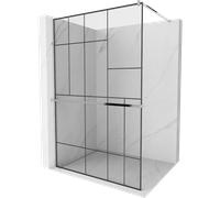 Mexen Kioto+ mampara de ducha con estante Walk-in 80 x 200 cm, diseño negro, cromo - 800-080-121-01-78 13749 5907709168961