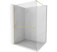 Mexen Kioto+ mampara de ducha con estante Walk-in 95 x 200 cm, transparente, oro cepillado - 800-095-121-55-00 37020 5905315246523