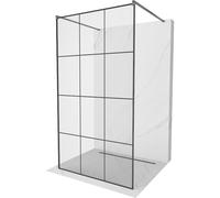 Mexen Kioto mampara de ducha independiente 100 x 200 cm, rejilla negra 8 mm, metal pulido - 800-100-002-95-77 36833 5905315269805