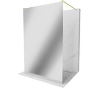 Mexen Kioto mampara de ducha independiente 110 x 200 cm, espejo 8 mm, oro cepillado - 800-110-002-55-50 36292 5905315267559