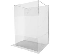 Mexen Kioto mampara de ducha independiente 120 x 200 cm, transparente/escarcha 8 mm, níquel cepillado - 800-120-002-97-35 36957 5905315270696