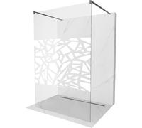 Mexen Kioto mampara de ducha independiente 130 x 200 cm, patrón blanco 8 mm, metal ahumado - 800-130-002-95-85 36848 5905315270184