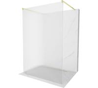 Mexen Kioto mampara de ducha independiente 140 x 200 cm, rayas 8 mm, oro cepillado - 800-140-002-55-09 36213 5905315267870