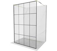 Mexen Kioto mampara de ducha independiente 150 x 200 cm, rejilla negra 8 mm, dorada - 800-150-002-50-77 36043 5905315267313