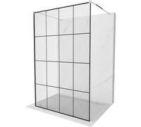 Mexen Kioto mampara de ducha independiente 160 x 200 cm, rejilla negra 8 mm, cromo - 800-160-002-01-77 36022 5905315267078