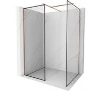 Mexen Kioto mampara de ducha Walk-in 110 x 80 cm, marco negro, cobre cepillado - 800-110-202-65-70-080 46941 5905315388605