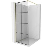 Mexen Kioto mampara de ducha Walk-in 80 x 200 cm, rejilla negra 8 mm, dorada cepillada - 800-080-101-55-77 37418 5905315239969