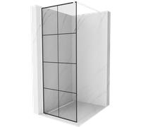 Mexen Kioto mampara de ducha Walk-in 90 x 200 cm, cuadrícula negra 8 mm, blanco - 800-090-101-20-77 14254 5907709127760