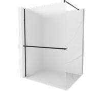 Mexen Kioto+ panel de ducha con estante Walk-in 100 x 200 cm, escarcha, negro - 800-100-121-70-30 13799 5907709178908