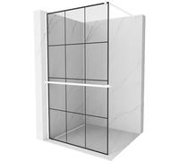 Mexen Kioto+ panel de ducha con estante Walk-in 120 x 200 cm, rejilla negra, blanco - 800-120-121-20-77 38152 5905315300331