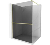 Mexen Kioto+ panel de ducha con estante Walk-in 140 x 200 cm, grafito, oro cepillado - 800-140-121-55-40 37061 5905315247056