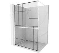 Mexen Kioto+ panel de ducha con estante Walk-in 80 x 200 cm, diseño negro, blanco - 800-080-121-20-78 38157 5905315299949