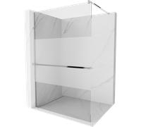 Mexen Kioto+ panel de ducha con estante Walk-in 90 x 200 cm, transparente/escarcha, cromo - 800-090-121-01-35 13710 5907709169012