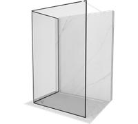 Mexen Kioto panel de ducha Walk-in 100 x 70 cm, marco negro, blanco - 800-100-212-20-70-070 49252 5905315391032