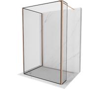 Mexen Kioto panel de ducha Walk-in 110 x 110 x 40 cm, marco negro, cobre cepillado - 800-110-110-221-65-70-040 52576 5905315375179