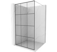 Mexen Kioto panel de ducha Walk-in 110 x 200 cm, cuadrícula negra 8 mm, cromo - 800-110-101-01-77 2857 5907709132900