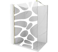 Mexen Kioto panel de ducha Walk-in 110 x 200 cm, ola blanca 8 mm, dorado - 800-110-101-50-97 3078 5907709130081