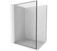 Mexen Kioto panel de ducha Walk-in 120 x 200 cm, marco negro 8 mm, blanco - 800-120-101-20-70 14251 5907709127869