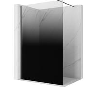 Mexen Kioto panel de ducha Walk-in 80 x 200 cm, ombre negro 8 mm, gris acero cepillado - 800-080-101-66-76 99069 5907931030135