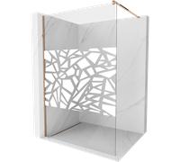 Mexen Kioto panel de ducha Walk-in 80 x 200 cm, patrón blanco de 8 mm, oro rosa - 800-080-101-60-85 3044 5907709130456