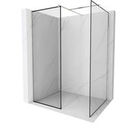 Mexen Kioto pared de ducha Walk-in 160 x 90 cm, marco negro, níquel cepillado - 800-160-202-97-70-090 47459 5905315390530