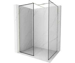 Mexen Kioto pared de ducha Walk-in 160 x 90 cm, marco negro, níquel cepillado - 800-160-202-97-70-090 47459 5905315390530