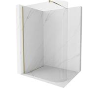 Mexen Kioto-R mampara de ducha redondeada Walk-in 130 x 200 cm, transparente 8 mm, dorada - 800-130-101-50-06 21276 5905315200631