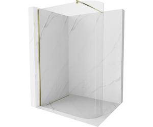 Mexen Kioto-R mampara de ducha redondeada Walk-in 130 x 200 cm, transparente 8 mm, dorada - 800-130-101-50-06 21276 5905315200631