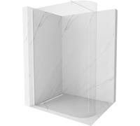 Mexen Kioto-R mampara de ducha redondeada Walk-in 160 x 200 cm, transparente 8 mm, blanca - 800-160-101-20-06 21270 5905315200570