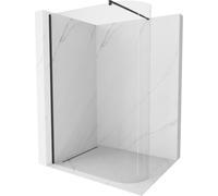 Mexen Kioto-R mampara de ducha redondeada Walk-in 90 x 200 cm, transparente 8 mm, negra - 800-090-101-70-06 21290 5905315200778