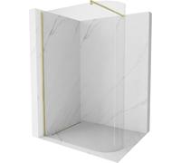 Mexen Kioto-R panel de ducha redondeado Walk-in 130 x 200 cm, transparente 8 mm, dorado cepillado - 800-130-101-55-06 38461 5905315240545