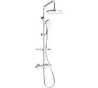 Mexen KT05 juego de ducha exterior con cabezal de lluvia y grifo termostático, cromo/blanco - 771500593-00 1969 5907709141766