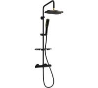 Mexen KT49 conjunto de ducha externa con alcachofa y grifo termostático, negro/dorado - 771504993-75 1995 5907709141919