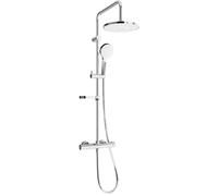Mexen KX05 conjunto de ducha de pared con rociador y grifo termostático, cromo/blanco - 771500591-00 1949 5907709141544