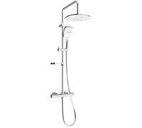 Mexen KX17 conjunto de ducha de montaje en superficie con cabezal de ducha y grifo termostático, cromo/blanco - 771501791-02 1954 5907709141599