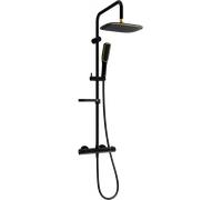 Mexen KX49 conjunto de ducha exterior con rociador y grifo termostático, negro/dorado - 771504991-75 1966 5907709141698