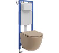 Mexen Lena conjunto de empotrar para WC, bastidor estrecho esquinero Tex W con taza de inodoro y asiento de cierre suave, 101163 5907931045146