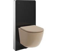 Mexen Lena conjunto de superficie WC bastidor neumático Tex Air G con taza WC y asiento de cierre suave, cappuccino mate 101168 5907931045191