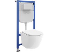 Mexen Lena conjunto empotrado WC bastidor neumático Tex Air E con taza WC y asiento de cierre suave, blanco - 610930220300A 101197 5907931045726
