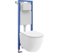 Mexen Lena conjunto empotrado WC estructura estrecha, de esquina Tex W con taza WC 2.0 y asiento de cierre suave, blanco 101138 5907931044903