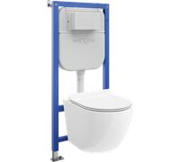 Mexen Lena conjunto empotrado WC estructura neumática Tex Air E con taza WC y asiento de cierre suave, blanco - 610930224000A 101181 5907931045566