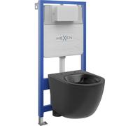 Mexen Lena conjunto empotrado WC marco Fenix Slim con taza WC, negro mate - 6103322XX85 12956 5907709163362