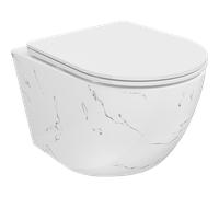 Mexen Lena inodoro sin reborde con asiento de cierre lento slim, duroplast, piedra blanca - 30224093 35092 5905315067036