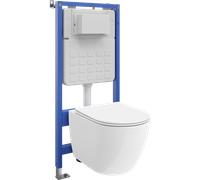 Mexen Lena set de empotramiento WC estructura Tex Slim con taza WC 2.0 Tornado y asiento de cierre suave, blanco 101144 5907931044965