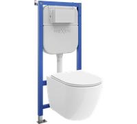 Mexen Lena set empotrado WC estructura Tex E con inodoro 2.0 y tapa de caída amortiguada, blanco - 61093022L4000 101139 5907931044910