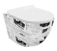 Mexen Lena taza de inodoro Rimless con asiento de cierre lento slim, duroplast, blanco patrón - 30224099 4314 5907709112315