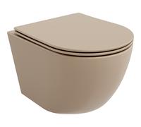 Mexen Lena taza de inodoro Rimless con asiento de cierre suave slim, duroplast, cappuccino mate - 30224064 15871 5907709157545