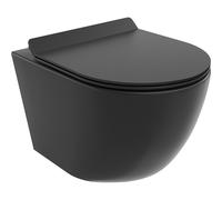Mexen Lena taza de inodoro Rimless con asiento de cierre suave slim, duroplast, negro mate - 30220185 4312 5907709125780
